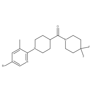 5-Bromo-2-[4-(4,4-difluoropiperidine-1-carbonyl)piperidin-1-yl]-3-methylpyridine结构式