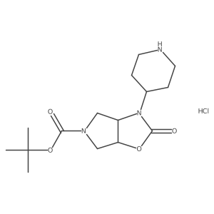 rac-tert-butyl(3aR,6aS)-2-oxo-3-(piperidin-4-yl)-hexahydro-2H-pyrrolo[3,4-d][1,3]oxazole-5-carboxylatehydrochloride结构式