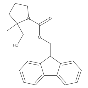 (9H-fluoren-9-yl)methyl (2S)-2-(hydroxymethyl)-2-methylpyrrolidine-1-carboxylate结构式