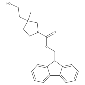 (9H-fluoren-9-yl)methyl 3-(2-hydroxyethyl)-3-methylpyrrolidine-1-carboxylate结构式