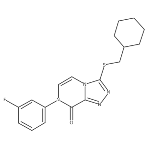 3-[(cyclohexylmethyl)sulfanyl]-7-(3-fluorophenyl)-7H,8H-[1,2,4]triazolo[4,3-a]pyrazin-8-one结构式