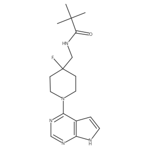 N-[(4-fluoro-1-{7H-pyrrolo[2,3-d]pyrimidin-4-yl}piperidin-4-yl)methyl]-2,2-dimethylpropanamide结构式