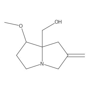 ((1R)-1-Methoxy-6-methylenetetrahydro-1H-pyrrolizin-7a(5H)-yl)methanol结构式