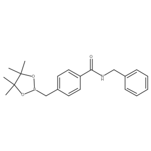N-(Phenylmethyl)-4-[(4,4,5,5-tetramethyl-1,3,2-dioxaborolan-2-yl)methyl]benzamide结构式