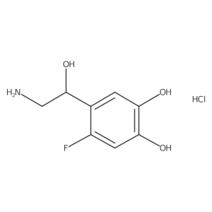 4-[(1S)-2-amino-1-hydroxyethyl]-5-fluorobenzene-1,2-diol;hydrochloride结构式