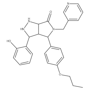 3-(2-Hydroxyphenyl)-4-(4-propoxyphenyl)-5-(pyridin-3-ylmethyl)-1,2,3,3a,4,6a-hexahydropyrrolo[3,4-c]pyrazol-6-one结构式