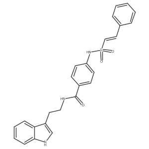 N-[2-(1H-indol-3-yl)ethyl]-4-(2-phenylethenesulfonamido)benzamide结构式