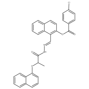 1-((2-(2-(Naphthalen-1-yloxy)propanoyl)hydrazono)methyl)naphthalen-2-yl 4-chlorobenzoate结构式