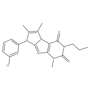 8-(3-chlorophenyl)-1,6,7-trimethyl-3-propyl-1H-imidazo[2,1-f]purine-2,4(3H,8H)-dione结构式