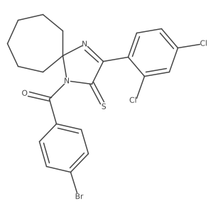 1-(4-Bromobenzoyl)-3-(2,4-dichlorophenyl)-1,4-diazaspiro[4.6]undec-3-ene-2-thione Structure