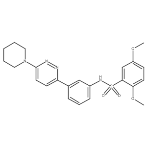 2,5-dimethoxy-N-(3-(6-(piperidin-1-yl)pyridazin-3-yl)phenyl)benzenesulfonamide结构式