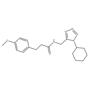 N-((1-cyclohexyl-1H-tetrazol-5-yl)methyl)-3-(4-methoxyphenyl)propanamide结构式