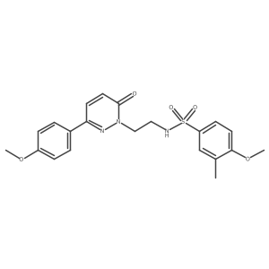 4-methoxy-N-(2-(3-(4-methoxyphenyl)-6-oxopyridazin-1(6H)-yl)ethyl)-3-methylbenzenesulfonamide结构式