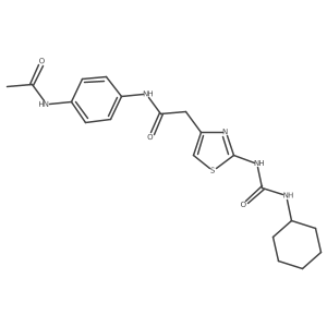 N-(4-acetamidophenyl)-2-(2-(3-cyclohexylureido)thiazol-4-yl)acetamide Structure