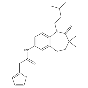N-(5-isopentyl-3,3-dimethyl-4-oxo-2,3,4,5-tetrahydrobenzo[b][1,4]oxazepin-8-yl)-2-(thiophen-2-yl)acetamide Structure