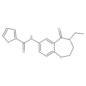 N-(4-ethyl-5-oxo-2,3,4,5-tetrahydrobenzo[f][1,4]oxazepin-7-yl)thiophene-2-carboxamide Structure