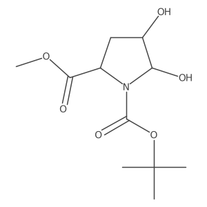 1-tert-butyl 2-methyl (2S,4R)-4,5-dihydroxypyrrolidine-1,2-dicarboxylate结构式