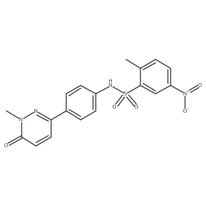2-methyl-N-(4-(1-methyl-6-oxo-1,6-dihydropyridazin-3-yl)phenyl)-5-nitrobenzenesulfonamide结构式