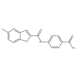 N-(4-carbamoylphenyl)-5-methylfuro[3,2-b]pyridine-2-carboxamide结构式