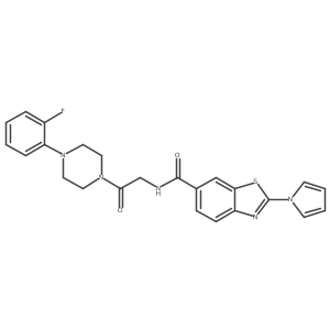 N-{2-[4-(2-fluorophenyl)piperazin-1-yl]-2-oxoethyl}-2-(1H-pyrrol-1-yl)-1,3-benzothiazole-6-carboxamide结构式
