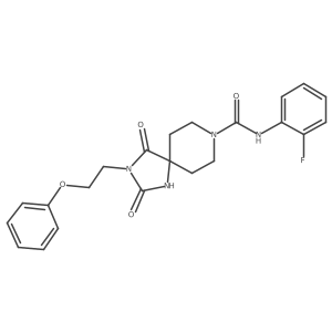N-(2-fluorophenyl)-2,4-dioxo-3-(2-phenoxyethyl)-1,3,8-triazaspiro[4.5]decane-8-carboxamide结构式