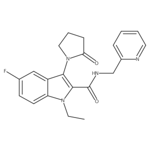 1-Ethyl-5-fluoro-3-(2-oxo-1-pyrrolidinyl)-N-(2-pyridinylmethyl)-1H-indole-2-carboxamide Structure