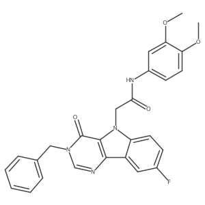 2-(3-benzyl-8-fluoro-4-oxo-3H-pyrimido[5,4-b]indol-5(4H)-yl)-N-(3,4-dimethoxyphenyl)acetamide Structure