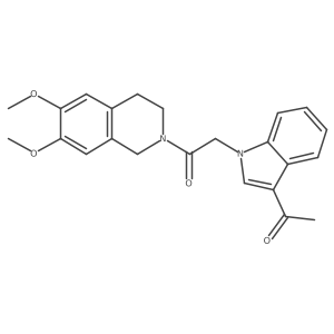 2-(3-acetyl-1H-indol-1-yl)-1-(6,7-dimethoxy-3,4-dihydroisoquinolin-2(1H)-yl)ethanone结构式