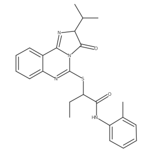 2-((2-isopropyl-3-oxo-2,3-dihydroimidazo[1,2-c]quinazolin-5-yl)thio)-N-(o-tolyl)butanamide结构式