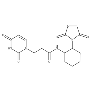 3-(2,4-dioxo-3,4-dihydropyrimidin-1(2H)-yl)-N-(2-(2,4-dioxothiazolidin-3-yl)cyclohexyl)propanamide Structure
