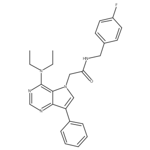 2-[4-(diethylamino)-7-phenyl-5H-pyrrolo[3,2-d]pyrimidin-5-yl]-N-[(4-fluorophenyl)methyl]acetamide结构式