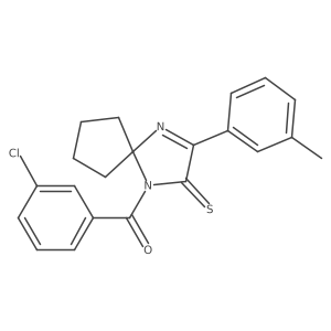 1-(3-Chlorobenzoyl)-3-(3-methylphenyl)-1,4-diazaspiro[4.4]non-3-ene-2-thione结构式