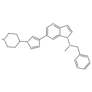 N-benzyl-N-methyl-6-[1-(piperidin-4-yl)-1H-pyrazol-4-yl]-1H-pyrrolo[3,2-b]pyridin-1-amine Structure