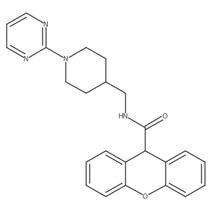 N-((1-(pyrimidin-2-yl)piperidin-4-yl)methyl)-9H-xanthene-9-carboxamide结构式