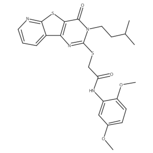 N-(2,5-dimethoxyphenyl)-2-((3-isopentyl-4-oxo-3,4-dihydropyrido[3',2':4,5]thieno[3,2-d]pyrimidin-2-yl)thio)acetamide Structure