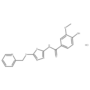 Benzamide,4-hydroxy-3-methoxy-n-[5-[(2-pyridinylmethyl)thio]-1,3,4-thiadiazol-2-yl]-,hydrochloride Structure