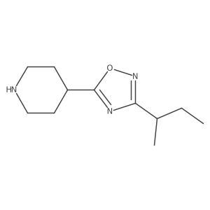 3-(sec-Butyl)-5-(piperidin-4-yl)-1,2,4-oxadiazole结构式