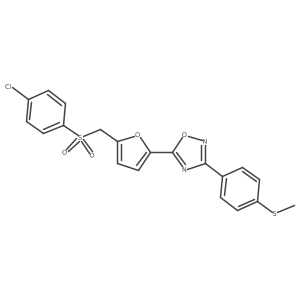 5-(5-(((4-Chlorophenyl)sulfonyl)methyl)furan-2-yl)-3-(4-(methylthio)phenyl)-1,2,4-oxadiazole Structure