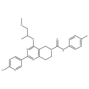 (S)-2-(6-Chloropyridin-3-yl)-4-((1-methoxypropan-2-yl)oxy)-N-(6-methylpyridin-3-yl)-7,8-dihydropyrido[4,3-d]pyrimidine-6(5H)-carboxamide结构式