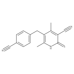 5-[(4-Cyanophenyl)methyl]-1,2-dihydro-4,6-dimethyl-2-thioxo-3-pyridinecarbonitrile Structure