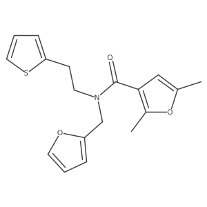 N-(furan-2-ylmethyl)-2,5-dimethyl-N-(2-(thiophen-2-yl)ethyl)furan-3-carboxamide结构式