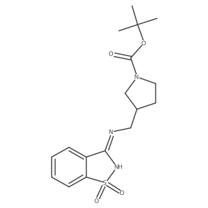 tert-Butyl 3-(((1,1-dioxidobenzo[d]isothiazol-3-yl)amino)methyl)pyrrolidine-1-carboxylate结构式