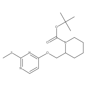 tert-Butyl 2-(((2-(methylthio)pyrimidin-4-yl)oxy)methyl)piperidine-1-carboxylate Structure