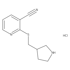 2-((Pyrrolidin-3-ylmethyl)thio)nicotinonitrile hydrochloride结构式