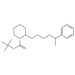 tert-Butyl 2-(3-(1-(pyrazin-2-yl)ethoxy)propyl)piperidine-1-carboxylate Structure