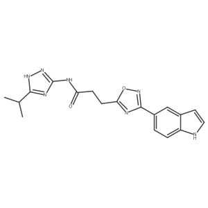 3-[3-(1H-indol-5-yl)-1,2,4-oxadiazol-5-yl]-N-[5-(propan-2-yl)-1H-1,2,4-triazol-3-yl]propanamide Structure