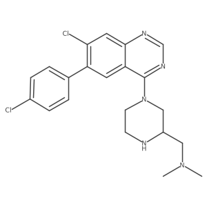 4-[7-Chloro-6-(4-chlorophenyl)-4-quinazolinyl]-N,N-dimethyl-2-piperazinemethanamine Structure