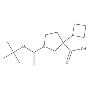 3-Cyclobutyl-1-[(2-methylpropan-2-yl)oxycarbonyl]pyrrolidine-3-carboxylic acid Structure