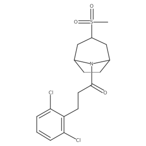 3-(2,6-dichlorophenyl)-1-((1R,5S)-3-(methylsulfonyl)-8-azabicyclo[3.2.1]octan-8-yl)propan-1-one Structure