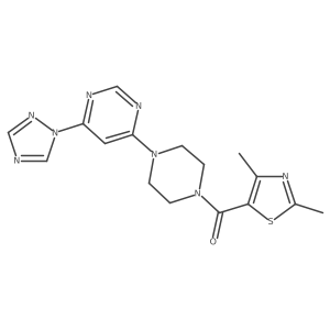 (4-(6-(1H-1,2,4-triazol-1-yl)pyrimidin-4-yl)piperazin-1-yl)(2,4-dimethylthiazol-5-yl)methanone结构式
